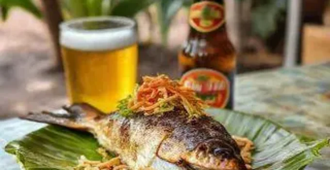 Surubim na folha de bananeira