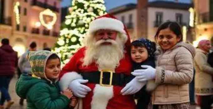 Papai Noel encanta famílias de Alagoinhas na Praça Ruy Barbosa