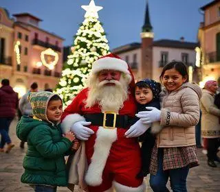 Papai Noel encanta famílias de Alagoinhas na Praça Ruy Barbosa